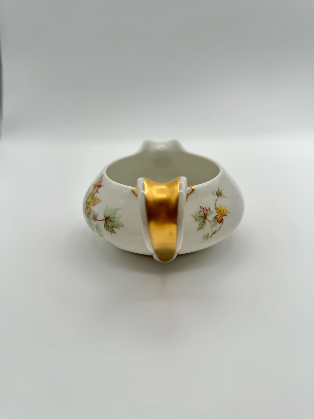 Haviland Limoges Autumn Leaf Creamer & Covered Sugar Bowl Gold Accents - Picture 3 of 16